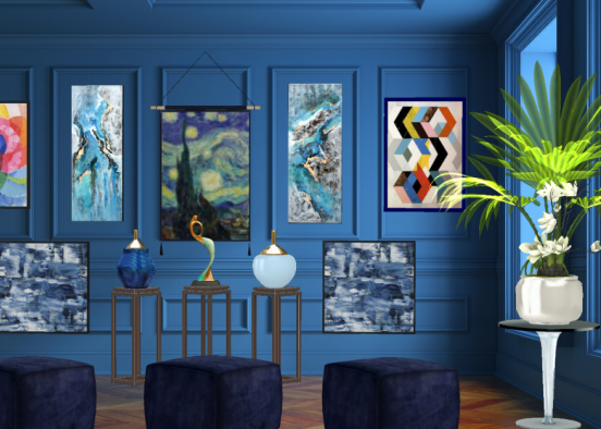 Midnight Shade of Blue Art Museum  Design Rendering