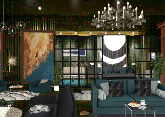 Modern living room  Design Rendering
