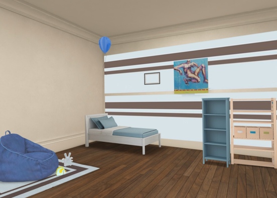 basic toddlers bedroom Design Rendering