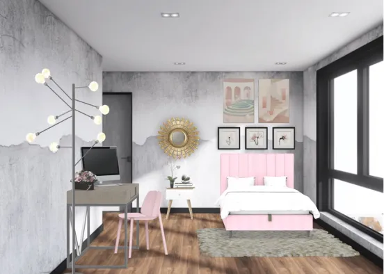 Pink modern room  Design Rendering