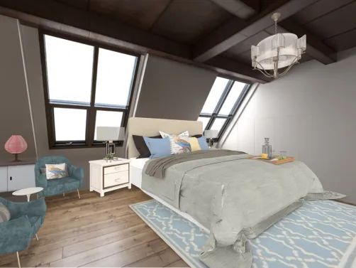Un dormitorio moderno y muy acogedor.