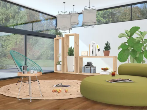 Un porche acristalado.