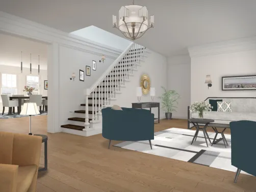 Recibidor y pasillo al comedor.