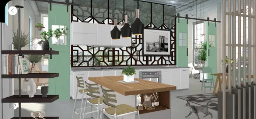 Depht Of Perspective. A Green Oasis Beyond The Kitchen 