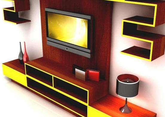TV unit Design Rendering