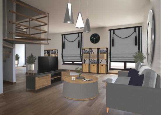 penthouse living room Design Rendering