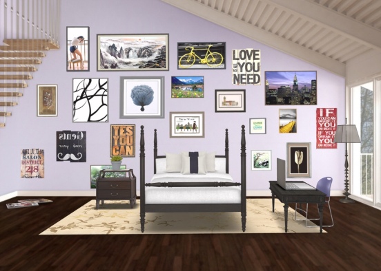 Artist’s Wall Bedroom!  Design Rendering
