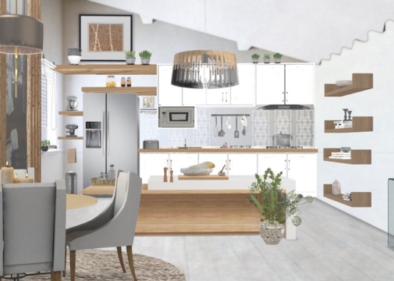 family kitchen  Design Rendering