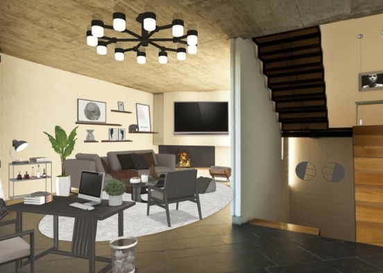 living room with multiple choices  Design Rendering