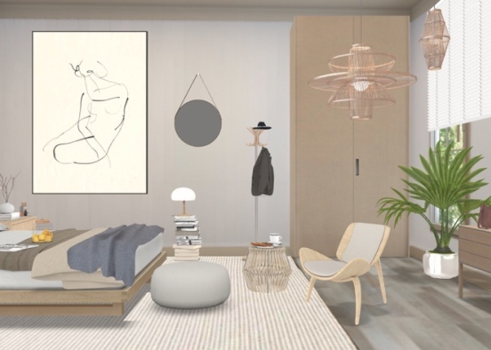 Nordic style, bedroom  Design Rendering