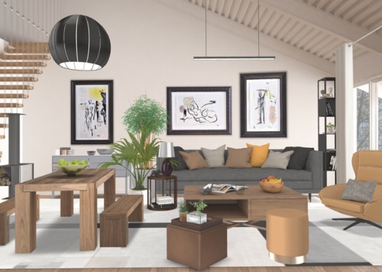 arctic, living room  Design Rendering