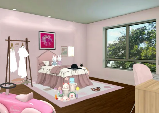 Dormitorio rosa. Gracias Sonia por inspirarme 😘❤ Design Rendering