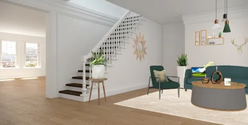 new green, white and golden room 