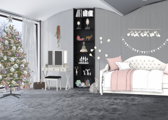 girls bedroom Christmas cheer  Design Rendering