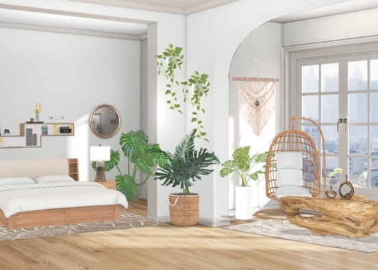 modernboho bedroom  Design Rendering