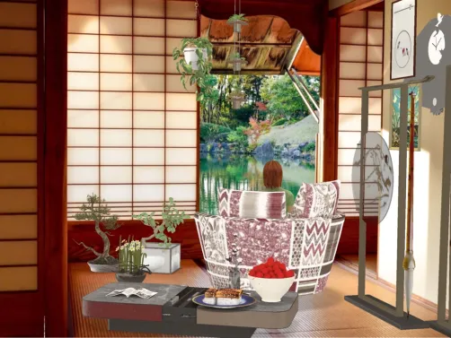 Aiko a 10 ans regardant le paysage du jardin de ses grands parents japonais.