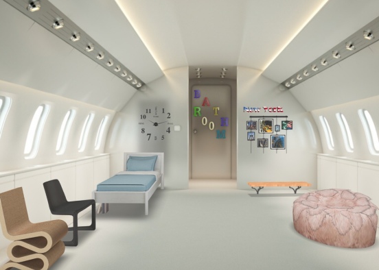 air plane bedroom Design Rendering