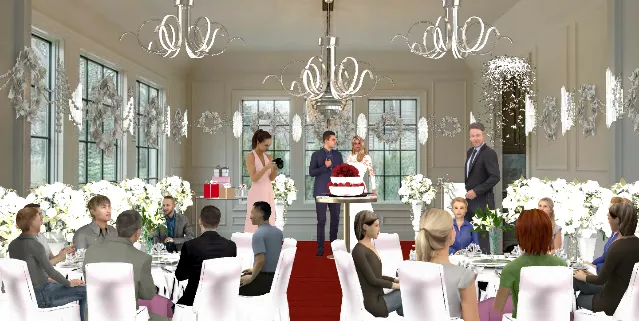 Wedding reception party🎉🎊 Design Rendering