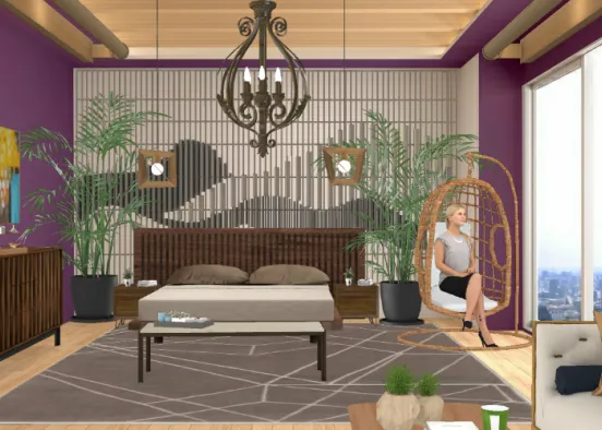 Master bedroom for couple Design Rendering