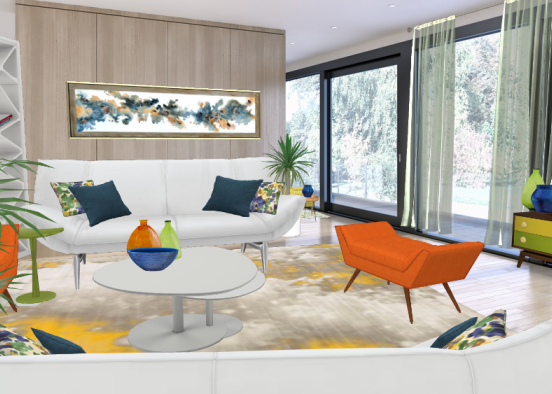 Colourful living room b Design Rendering