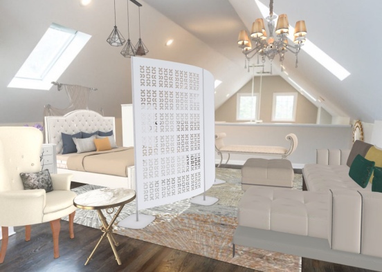 Guest Living Area In The Attic Design Rendering