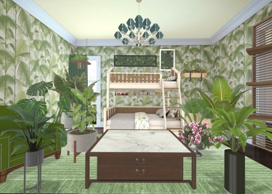 bedroom full of healthy plants Design Rendering