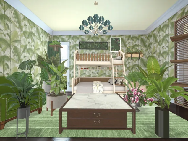 bedroom full of healthy plants
