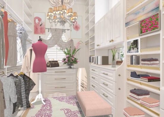 Pink Walk-in Closet 2 Design Rendering