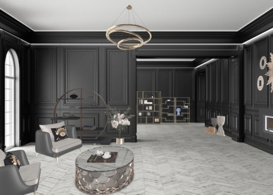 luxury livingroom Design Rendering
