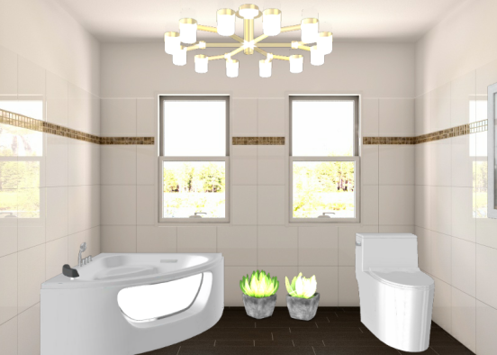 Bathroom white  Design Rendering
