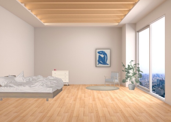 minimalist relaxing bedroom Design Rendering