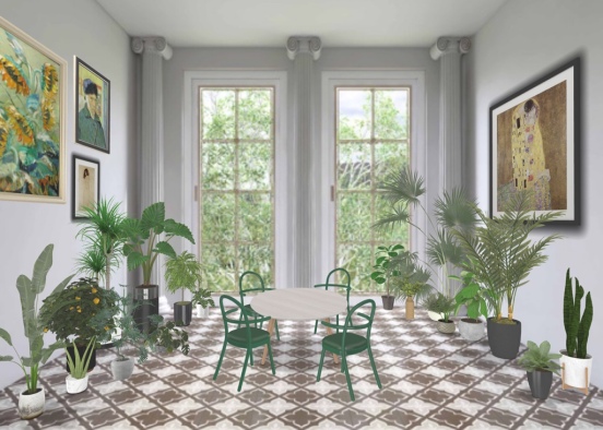plant-filled dining room 🪴 Design Rendering