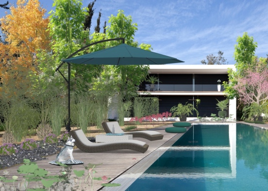 poolside living  Design Rendering