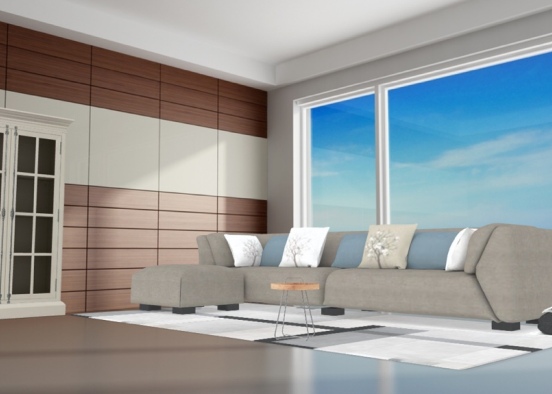Modern Beach Living Room  Design Rendering