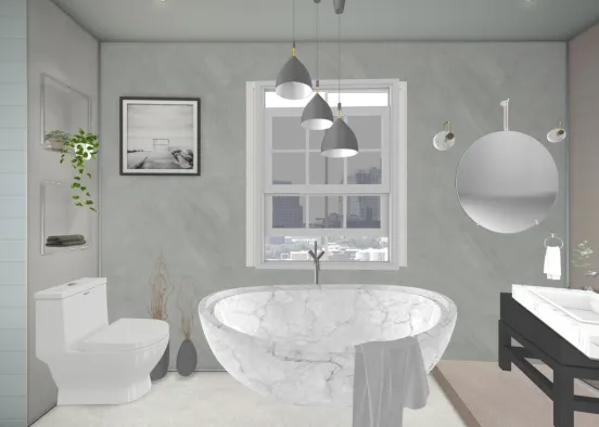 Marble & Stone Bathroom Design Rendering