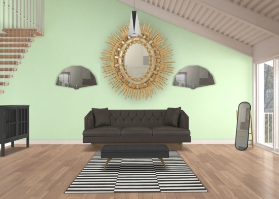 lovely living room mint green and dark brown Design Rendering
