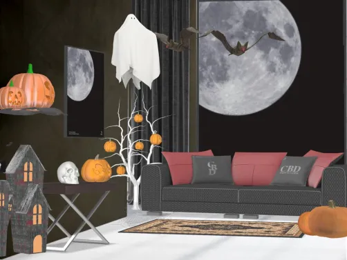 Halloween Decorated Living Room!