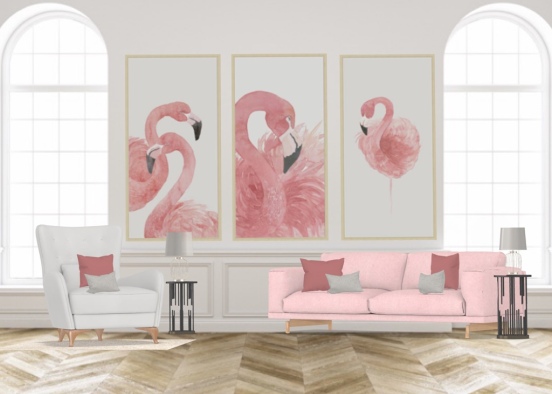 Flamingo Living Room Design Rendering