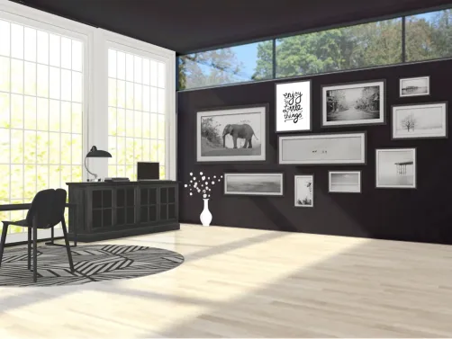 Black and White Office