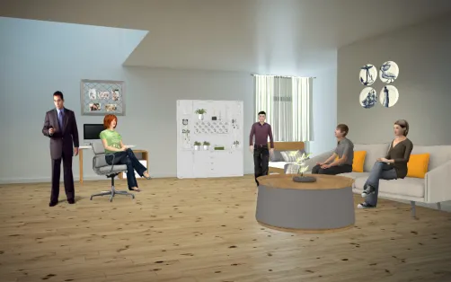 Sala dormitorio/sala de estar/oficina/sala de reuniones 