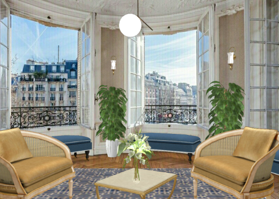 French lounge Design Rendering