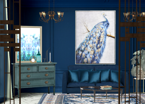 Blue Peacock Design Rendering