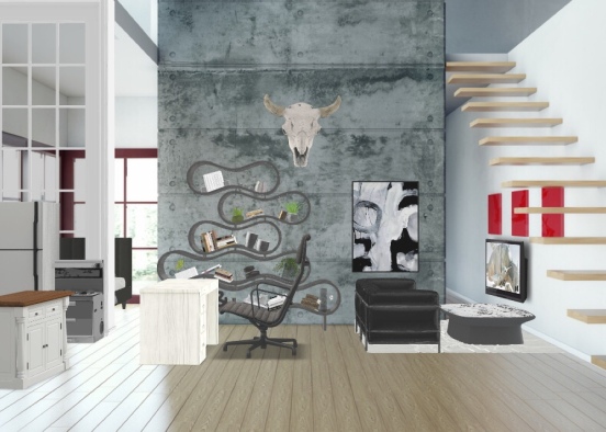 Big room with lots of different things Design Rendering