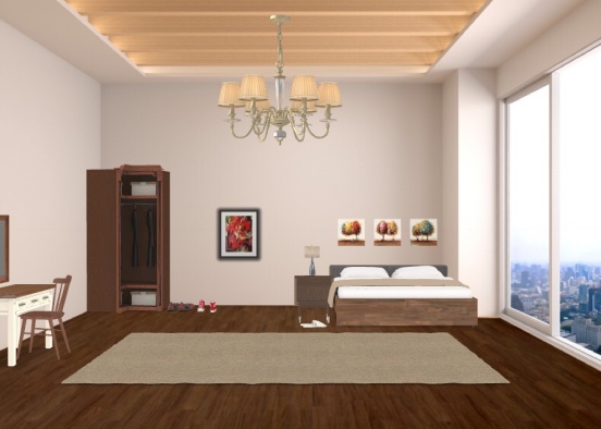 brown wood room Design Rendering