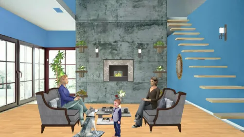 Rustico moderno fondo azul sobrio y elegante