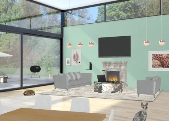 Cosy Livingroom Design Rendering