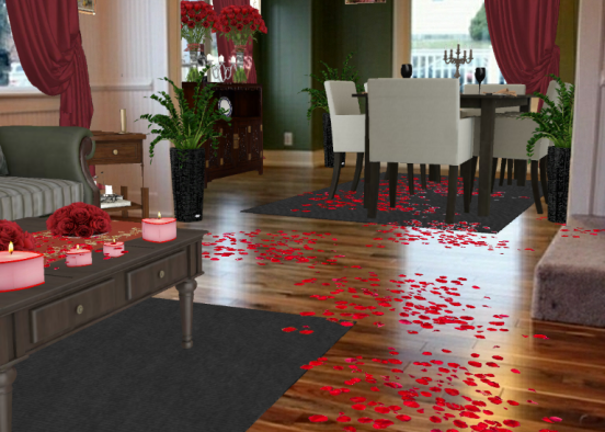 A quiet romantic valentines day at home Design Rendering