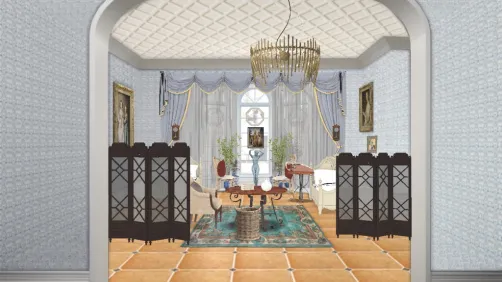 Attempt to Empress Alexandra Feorovna’s Sitting Room by Eduard Petrovich 