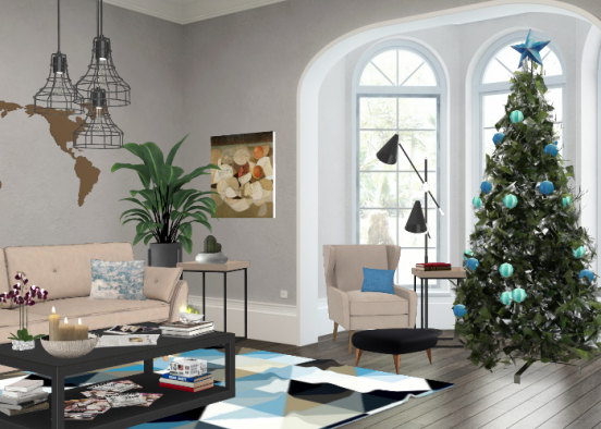 Christmass living room Design Rendering