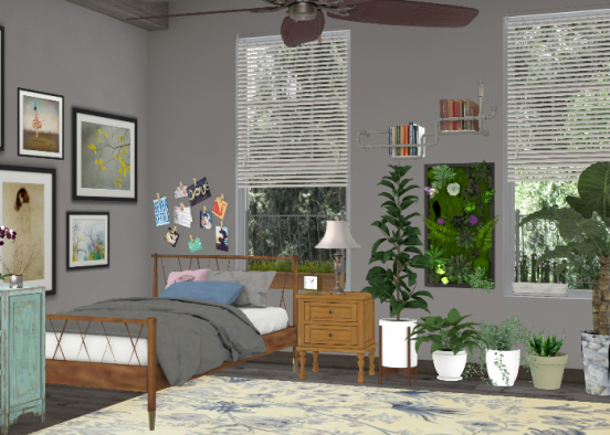 Eco friendly bedroom Design Rendering